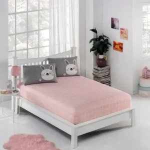 Cearsaf cu elastic si fete de perna Model Tavşancık Ofertă limitată