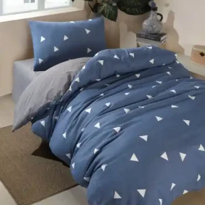 Comandă acum Lenjerie de pat 1 Persoana Model Geometrik Blue