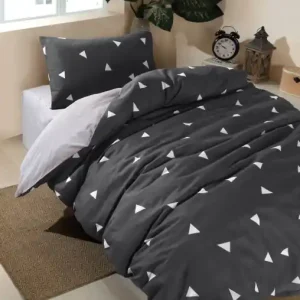 Lenjerie de pat 1 Persoana Model Geometrik Grey Disponibil imediat
