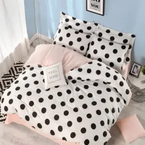 Lenjerie de pat 1 Persoana Model Mixpuan White, Salmon Calitate înaltă