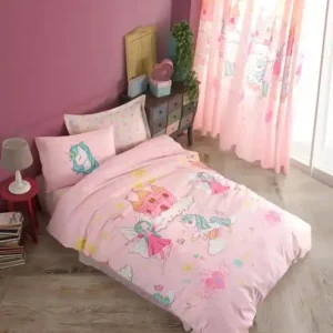 Lichidare de stoc Lenjerie de pat 1 Persoana Model Unicorn Dreams Pink