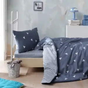 Chilipir Lenjerie de pat 1 Persoana Model Üçgen Blue
