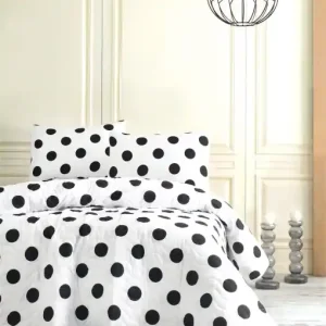 Cel mai bun preț Set Cuvertura Pat Dublu Model Point White