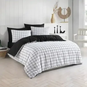 Lenjerie de pat dublu Model Artus Black Ofertă specială
