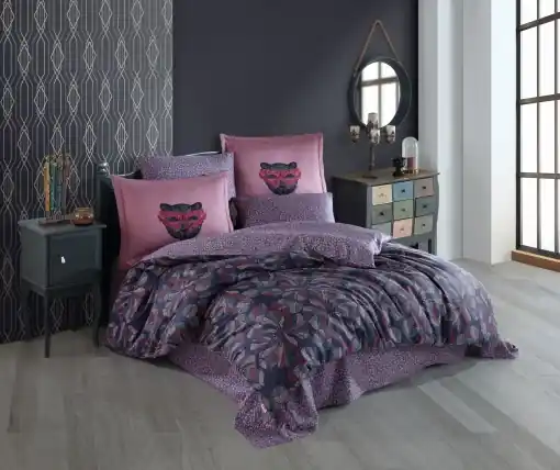 Cumpără acum Lenjerie de pat dublu, Bumbac 100% Satinat Model Caprice Pink