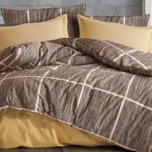 Cumpărături sigure Lenjerie de pat dublu Model Rian Brown