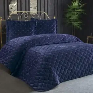 Super ofertă Set Cuvertura Pat Dublu Model Lima Dark Blue