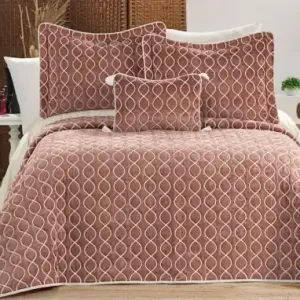 Set Cuvertura Pat Dublu Model Brillance Dusty Rose Ofertă