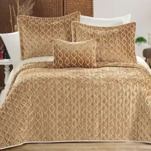 Preț redus Set Cuvertura Pat Dublu Model Brillance Gold