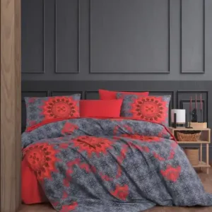Premium Lenjerie de pat 1 Persoana Model Saltanat Red