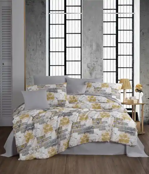 Lenjerie de pat dublu Model Serra Grey Preț redus