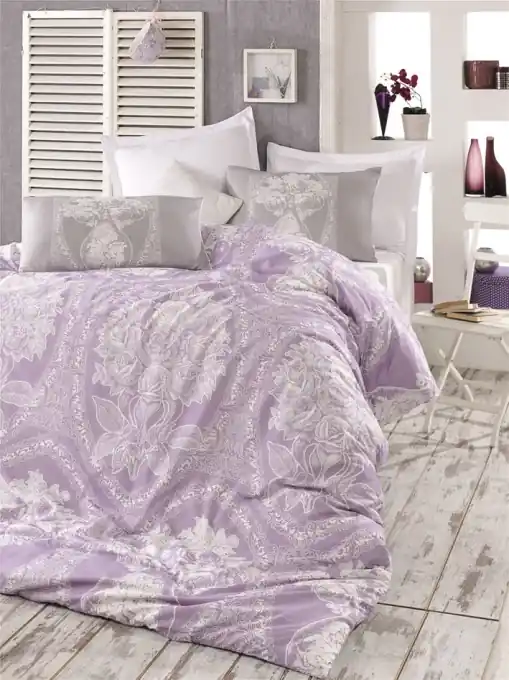 Lenjerie de pat 1 Persoana Model Madam Lili Lilac Bestseller