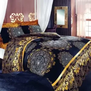 Doar azi Lenjerie de pat 1 Persoana Model Osmanlı Yellow
