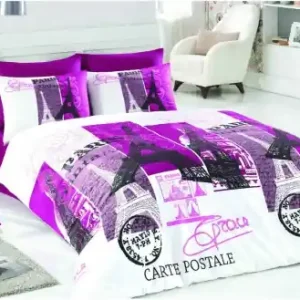 Preț mic Lenjerie de pat 1 Persoana Model Paris Lilac