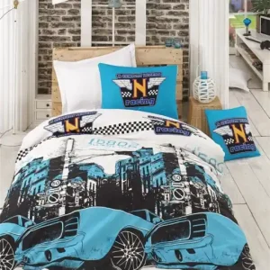 Livrare expres Lenjerie de pat dublu Model Bolide Turquoise