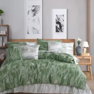 Lenjerie de pat dublu Model Lara Green Cumpărături sigure