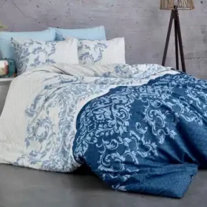Lenjerie de pat dublu Model Lucca Blue Ofertă de sezon