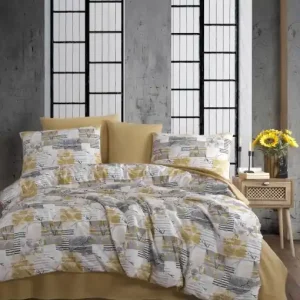 Lenjerie de pat dublu Model Serra Yellow Nu rata