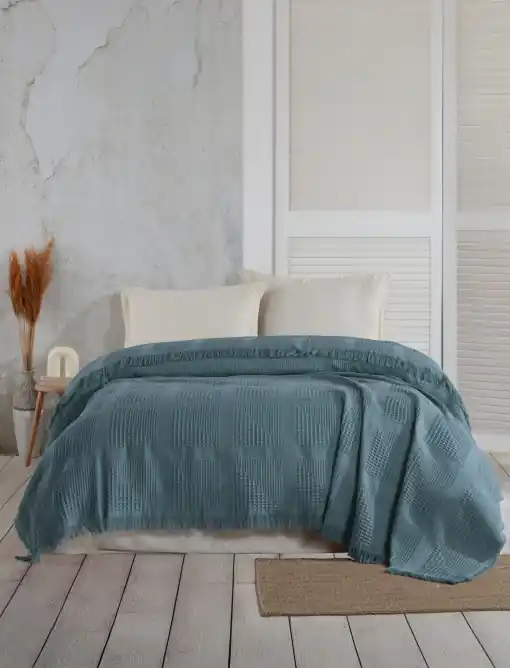 Ofertă limitată Cuvertura Pled pentru pat dublu Model Sirius Blue