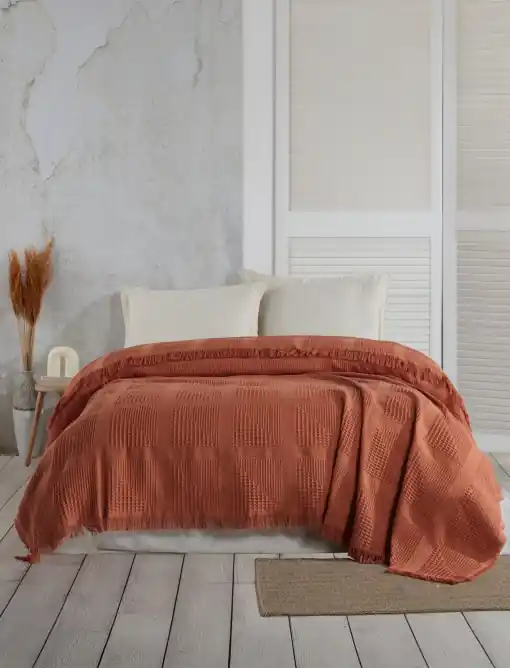 Plată sigură Cuvertura Pled pentru pat dublu Model Sirius Tile Red