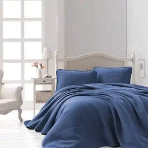 Set Cuvertura Pique Model Liv Dark Blue Cel mai vândut