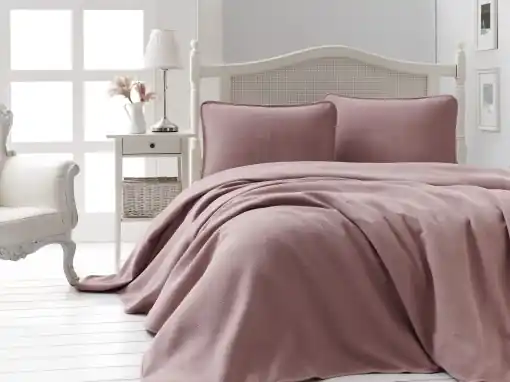 Reducere de preț Set Cuvertura Pique Model Liv Dusty Rose
