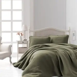Set Cuvertura Pique Model Liv Khaki Ofertă de sezon