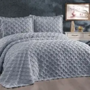 Set Cuvertura Pat Dublu Model Harem Grey Bestseller