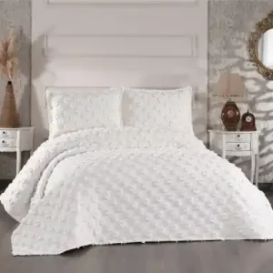 Promoție Set Cuvertura Pat Dublu Model Hayal Cream