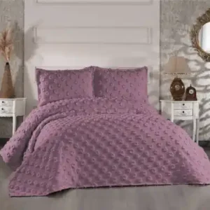 Set Cuvertura Pat Dublu Model Hayal Dusty Rose Livrare expres