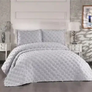 Chilipir Set Cuvertura Pat Dublu Model Hayal Grey