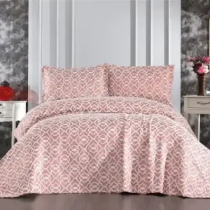 Discount Set Cuvertura Pat Dublu Model Merlin Dusty Rose