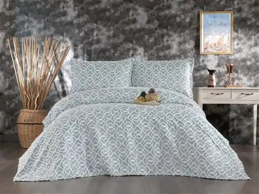 Set Cuvertura Pat Dublu Model Merlin Neft Ofertă limitată