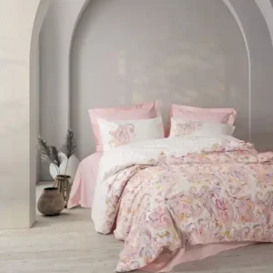 Lenjerie de pat 1 Persoana Model Muna Pink Preț mic