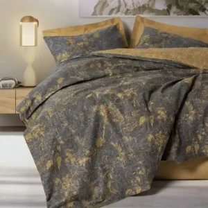 Lenjerie de pat 1 Persoana Model Yadawa Mustard Nu rata