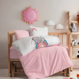Lenjerie patut bebe Model Lucky Pink Popular
