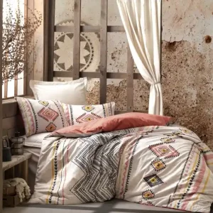 Noutate Lenjerie de pat dublu Model Felix Tile Red