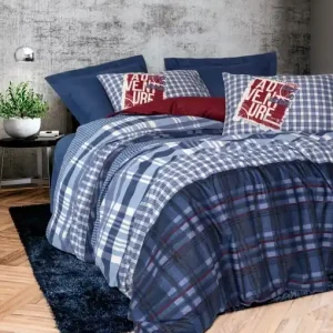Cumpără acum Lenjerie de pat dublu Model Roger Dark Blue