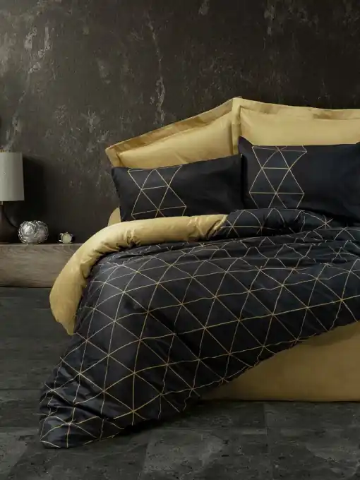 Lenjerie de pat dublu Model Veta Gold Ofertă exclusivă