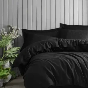 Lenjerie de pat dublu, Bumbac 100% Satinat Model Dama Black Comandă acum