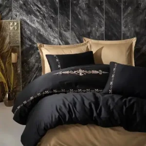 Chilipir Lenjerie de pat dublu, Bumbac 100% Satinat Model Gloria Gold
