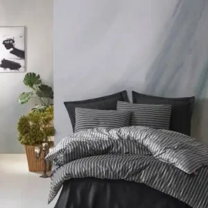 Lenjerie de pat dublu, Bambus Model Bamboo Anthracite Noutate