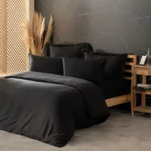 Lenjerie de pat dublu Model Silky Black Retur gratuit