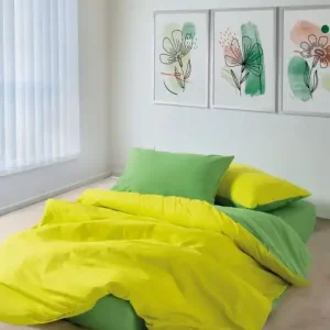 Lenjerie de pat dublu Model Sage Yellow, Green Super ofertă