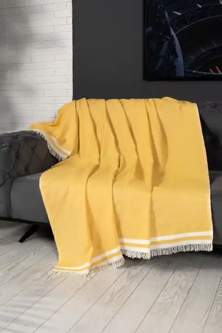 Cuvertura pentru Canapea Model Alinda Mustard (170 x 230) Ieftin