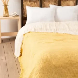 Livrare rapidă Cuvertura pentru Pat Dublu Model Muslin Yellow (170 x 250) v2