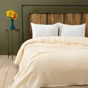Cuvertura pentru Pat Dublu Model Muslin Ecru (220 x 250) Ultima șansă