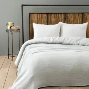Cuvertura pentru Pat Dublu Model Muslin Grey (220 x 250) Mai ieftin
