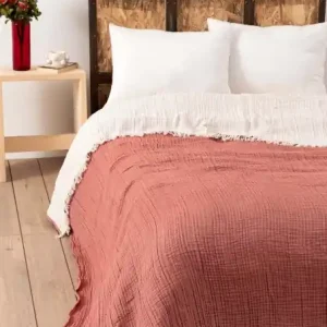 Noutate Cuvertura pentru Pat Dublu Model Muslin Tile Red v2