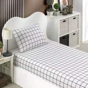 Cearsaf cu elastic si fete de perna Model Artus Black Bestseller